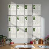 Bi'aldım Tarihsiz Aylık Planlayıcı Takvim, Matcha Yeşil Retro Organizer Duvar Planlayıcı - A4 (21 x 29,7 cm) - Duvar Takvimi