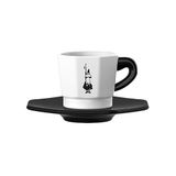 Bialetti - 4'lü Espresso Fincan Seti - Sekizgen Tasarım - Siyah Beyaz Karma Renk - Porselen