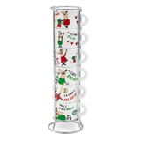 Bialetti - 6'lı İstiflenebilir Cappuccino Fincan Seti - Karma Renkli - Porselen