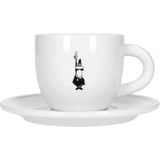 Bialetti Cappuccino Fincanı Ve Tabağı - Beyaz - Siyah