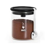 Bialetti - Kahve Saklama Kavanozu - 250gr - Silikon Contalı Hava Geçirmez Kapak - Paslanmaz Ölçü Kaşığı - Cam Kavanoz