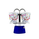 Bialetti Mavi Mini Express Kandinsky Metal Mokapot Ve 2'li Seramik Espresso Fincan Seti - Kırmızı