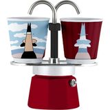 Bialetti Mini Express Kırmızı Mokapot Magrite ve 2 Espresso Fincanı - Standart
