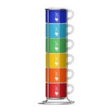 Bialetti Set 6'lı Stackable Renkli Espresso Fincan Seti Çok Renkli