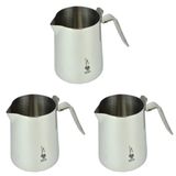 Bialetti - Sütlük - 300mL - Paslanmaz Çelik Gövde - Sürahi Ağzı Damlatmaz Özelliği - Sütün Isıtılması veya Köpürtülmesi İçin Uygun - Bulaşık Makinesinde Yıkanabilir 3lü paket
