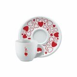 Bialetti Y0tz100 Beyaz ve Kırmızı Cappuccino Fincan