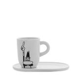 Bialetti Y0TZ101 Kupa Omino con Piattino, 340 ml, Porselen