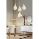 Biana 4'lü Yuvarlak Gold Damla Başlıklı Modern Salon LED Avize