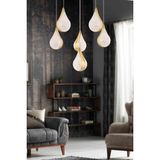 Biana 6'lı Yuvarlak Gold Damla Başlıklı Modern Salon LED Avize