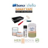 Bianca Set 1Lt - Beyaz Boya + Siyah Mermer Effekt Sprey + Maximo Sıvı Cam Ipek Mat