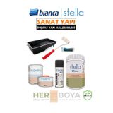Bianca Set 1Lt - Beyaz Boya + Siyah Mermer Effekt Sprey + Maximo Sıvı Cam Parlak