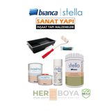 Bianca Set 1Lt - Siyah Boya + Mermer Effekt Sprey + Maximo Sıvı Cam Ipek Mat