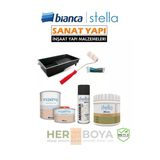 Bianca Set 500Ml - Beyaz Boya + Siyah Mermer Effekt Sprey + Maximo Sıvı Cam Ipek Mat