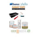 Bianca Set 500Ml - Siyah Boya + Mermer Effekt Sprey + Maximo Sıvı Cam Ipek Mat