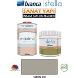 Bianca Stella 4-6 M2 Boyama Seti ( 500ML Boya+ 500ML Maximo Parlak ) - Vizon Gri
