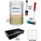 Bianca Stella 4 Parçalı Boya Seti 1lt Boya, Boya Tavası, Kadife Rulo ve Stella İpek Fırça ile