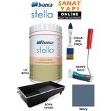 Bianca Stella 4 Parçalı Boya Seti (1lt Boya, Boya Tavası, Stella İpek Fırça, Kadife Rulo) ile Yüksek Kalite