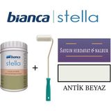 Bianca Stella Akrilik Boya + Dekor Kadife Rulo - Antik Beyaz - 0,5 Litre