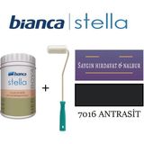 Bianca Stella Akrilik Boya + Dekor Kadife Rulo - Antrasit - 0,5 Litre