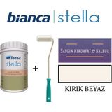 Bianca Stella Akrilik Boya + Dekor Kadife Rulo - Kırık Beyaz - 1 Litre