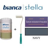 Bianca Stella Akrilik Boya + Dekor Kadife Rulo - Navy - 1 Litre