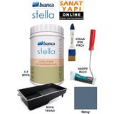 Bianca Stella Boya 4 Parçalı Set ( 1lt Boya - Boya Tavası- Stella Ipek Fırça - Kadife Rulo )