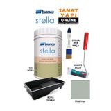 Bianca Stella Boya 4 Parçalı Set ( 1Lt Boya - Boya Tavası- Stella İpek Fırça - Kadife Rulo) Ihlamur