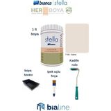 Bianca Stella Boya Seti (Bianca Stella Boya- Kadife Rulo - Ipek Fırça - Boya Kabı) – Sahra - Sahra