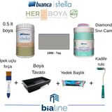 Bianca Stella Boya Seti - Tüm Renkler (6 Parçalı Diamond Boya Seti) - 0.5 lt - Taş