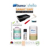 Bianca Stella Set 1 Lt - Beyaz Boya + Bianca Siyah Mermer Effekt Sprey + Bianca Diamond Sıvı Elmas Parlak