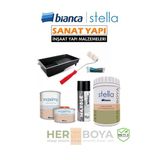 Bıanca Stella Set 1 Lt - Siyah Boya + Gümüş Mermer Effekt Sprey Rich + Maximo Sıvı Cam Parlak