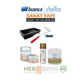 Bıanca Stella Set 500Ml - Siyah Boya + Altın Mermer Effekt Sprey + Maximo Sıvı Cam Parlak