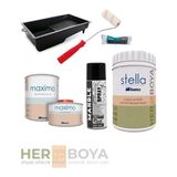 Bianca Stella Set Beyaz Boya 1lt-Siyah Mermer Efekt Sprey - Maximo Sıvı Cam - 01 - Siyah - Beyaz - Mavi
