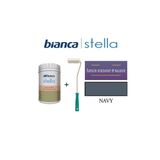 Bianca Stella Su Bazlı Akrilik Boya 0,5 Lt + Dekor Kadife Parmak Rulo Navy