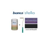 Bianca Stella Su Bazlı Akrilik Boya 1 Lt + Dekor Kadife Parmak Rulo Antrasit
