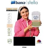 Bianca Stella Su Bazlı Akrilik Boya 1 lt Mat Renk İç Mekanlar İçin Yüksek Yapışma Özelliği - Siyah