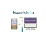Bianca Stella Su Bazlı Akrilik Boya + Dekor Kadife Parmak Rulo Antik Beyaz
