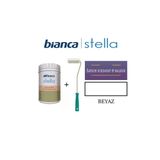 Bianca Stella Su Bazlı Akrilik Boya + Dekor Kadife Parmak Rulo Beyaz