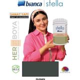 Bianca Stella Su Bazlı Boya Fayans-Mermer-Tezgah-Kapı-Dolap-İç Cephe-Dönüşüm-Mutfak-Banyo-Plastik-Ahşap Duman 0.5 Litre