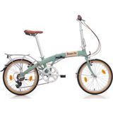 Bianchi Katlanır Bisiklet 21 Vites 20 inç Jant Erkek Cinsiyet Vintage Celeste Renk - Celeste Krem