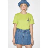 Bianco Lucci Kadın %100 Pamuk El İşi Flamingo Nakış Detaylı Premium Tasarım T-Shirt 1004 60282049