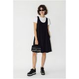 Bianco Lucci Kadın Basic T-Shirt Detaylı Askılı A Kesim Kısa Elbise 4153 60286368