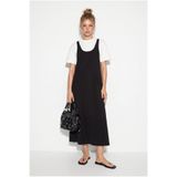 Bianco Lucci Kadın Basic T-Shirt Detaylı Askılı A Kesim Maxi Elbise 3598 60286360