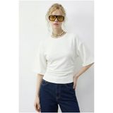 Bianco Lucci Kadın Beli Büzgülü Bisiklet Yaka T-Shirt ÖT261003 60283996