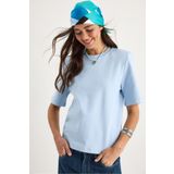 Bianco Lucci Kadın Bisiklet Yaka Vatkalı Pamuklu Basic T-Shirt 241134 60283128