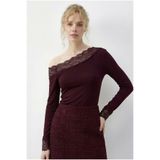 Bianco Lucci Kadın Dantel Detaylı Madonna Yaka Bluz 1063 60286036