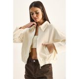 Bianco Lucci Kadın Fermuarlı Cep Detaylı Mevsimlik Denim Bomber Ceket 60282056
