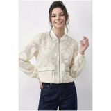 Bianco Lucci Kadın Fermuarlı Şifon Empirme Oversize Ceket 2913 60286024