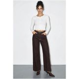 Bianco Lucci Kadın Kemerli Likralı Geniş Paça Denim Pantolon 3289 60286059