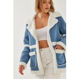 Bianco Lucci Kadın Kuzu Lamineli Çift Cepli Mont 2450 60451016
